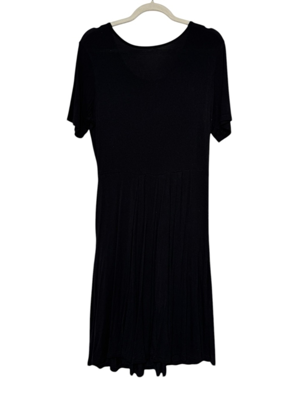 Long‎ Modest Black Jersey Knit Midi Dress T-Shirt Size L Stretch Summer Comfy - Picture 2 of 5